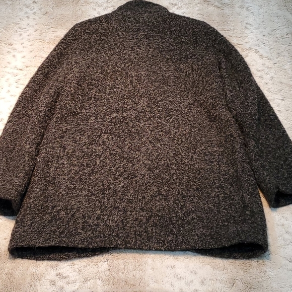 Etam Paris Dark Grey Black Wool Blend Double Breasted Button Up Pea Coat Size M - Picture 6 of 7